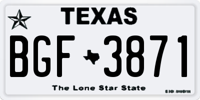 TX license plate BGF3871