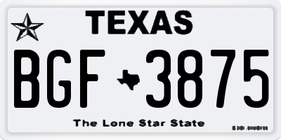 TX license plate BGF3875