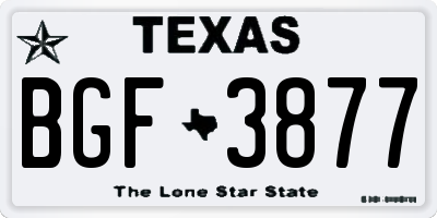 TX license plate BGF3877