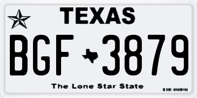 TX license plate BGF3879