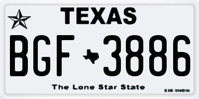 TX license plate BGF3886