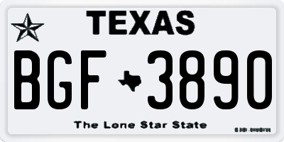 TX license plate BGF3890
