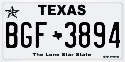 TX license plate BGF3894