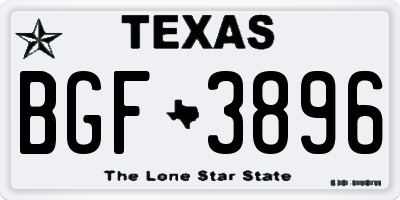 TX license plate BGF3896