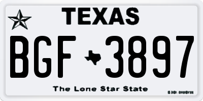 TX license plate BGF3897