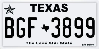 TX license plate BGF3899