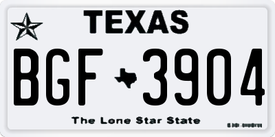 TX license plate BGF3904