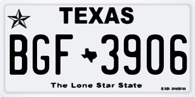 TX license plate BGF3906
