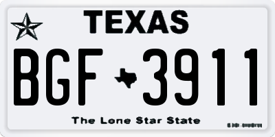 TX license plate BGF3911