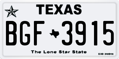 TX license plate BGF3915