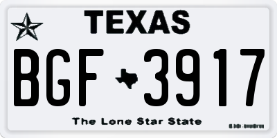 TX license plate BGF3917