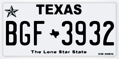 TX license plate BGF3932