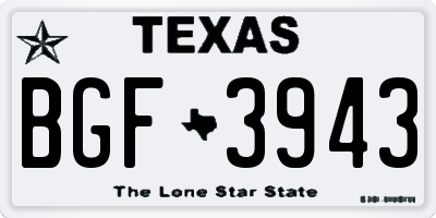 TX license plate BGF3943