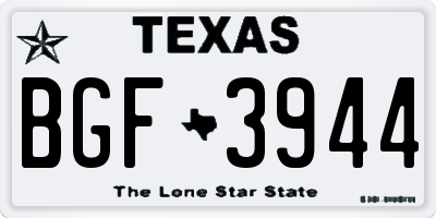 TX license plate BGF3944