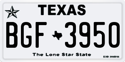 TX license plate BGF3950