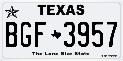 TX license plate BGF3957