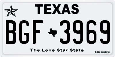 TX license plate BGF3969