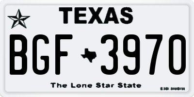 TX license plate BGF3970