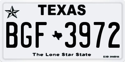 TX license plate BGF3972