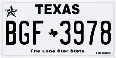 TX license plate BGF3978