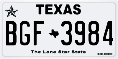 TX license plate BGF3984