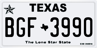 TX license plate BGF3990