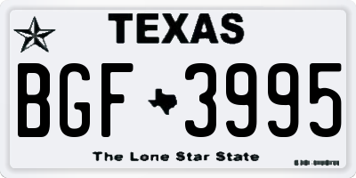 TX license plate BGF3995