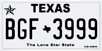 TX license plate BGF3999