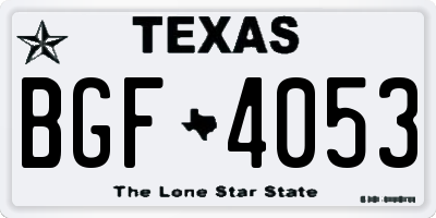 TX license plate BGF4053