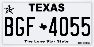 TX license plate BGF4055