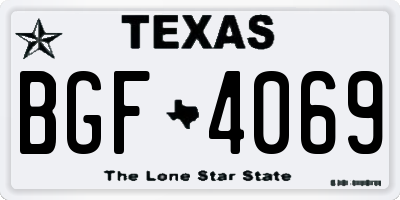 TX license plate BGF4069