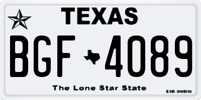 TX license plate BGF4089