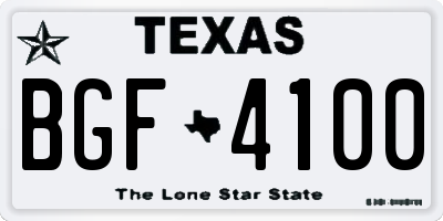 TX license plate BGF4100