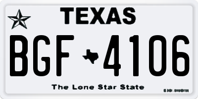 TX license plate BGF4106