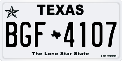 TX license plate BGF4107