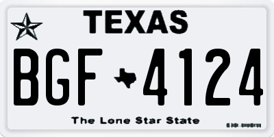TX license plate BGF4124
