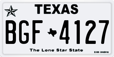 TX license plate BGF4127