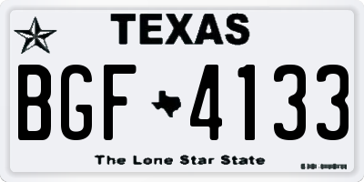 TX license plate BGF4133
