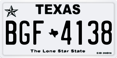 TX license plate BGF4138