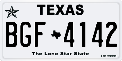 TX license plate BGF4142