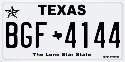 TX license plate BGF4144