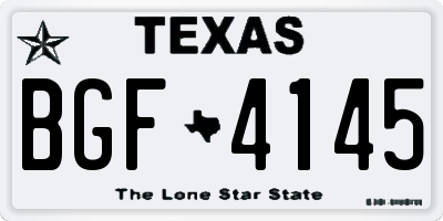TX license plate BGF4145