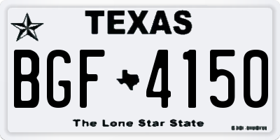 TX license plate BGF4150