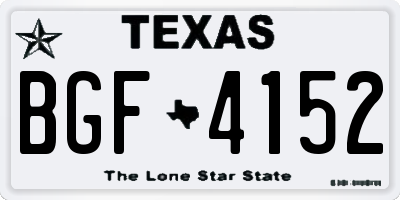 TX license plate BGF4152