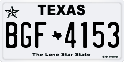 TX license plate BGF4153