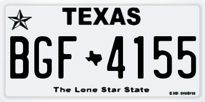 TX license plate BGF4155