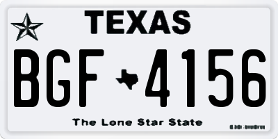 TX license plate BGF4156
