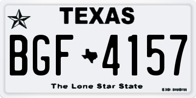 TX license plate BGF4157