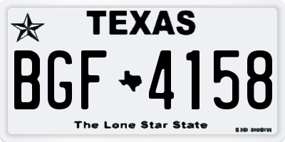 TX license plate BGF4158