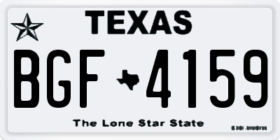 TX license plate BGF4159